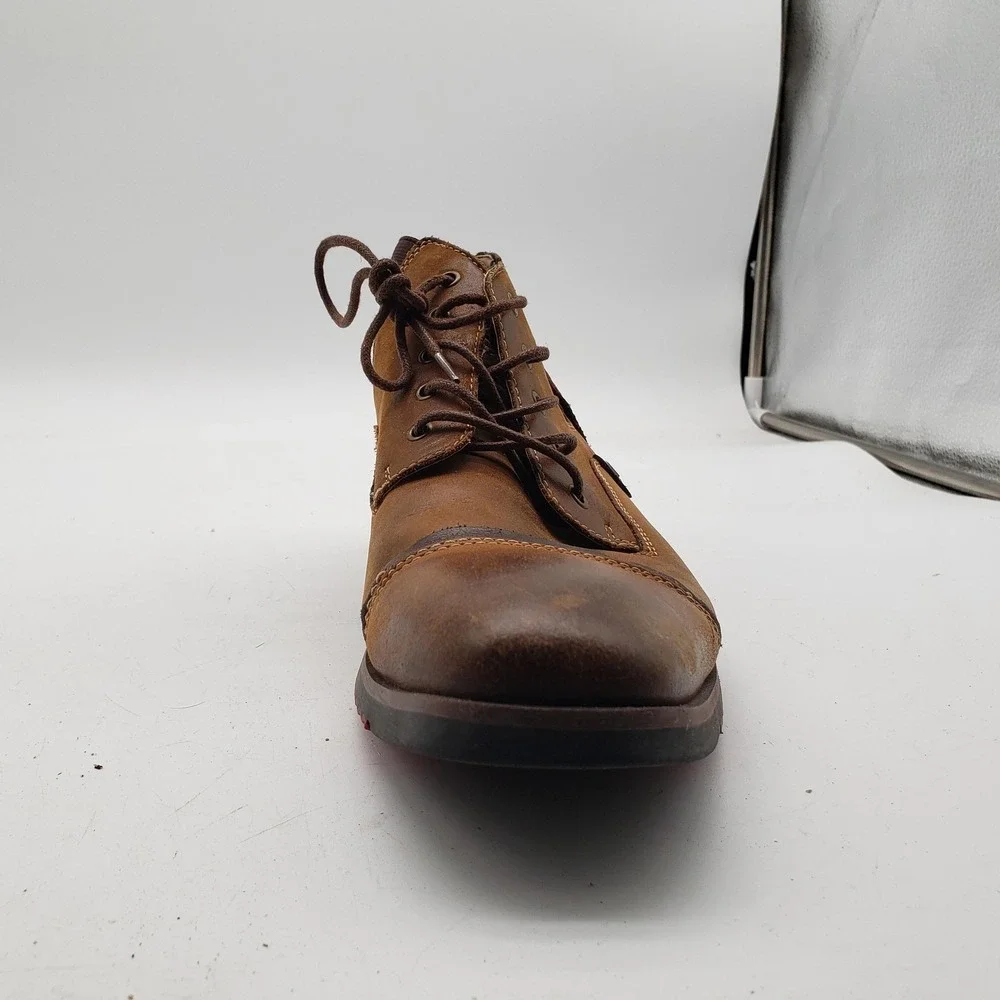 Steve Madden Murdock Boots Mens Size 10 Brown Leather Chukka Casual‎ Cap Toe